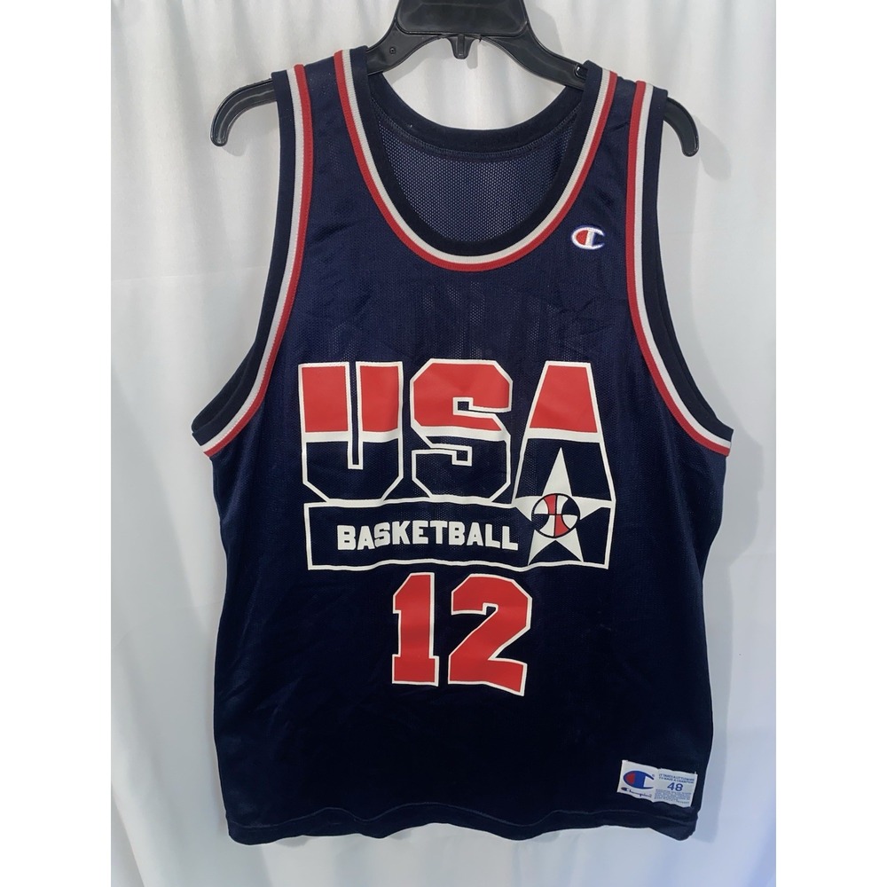 Vintage Dominique Wilkins #12 Champion Jersey USA Basketball Olympic Size 48